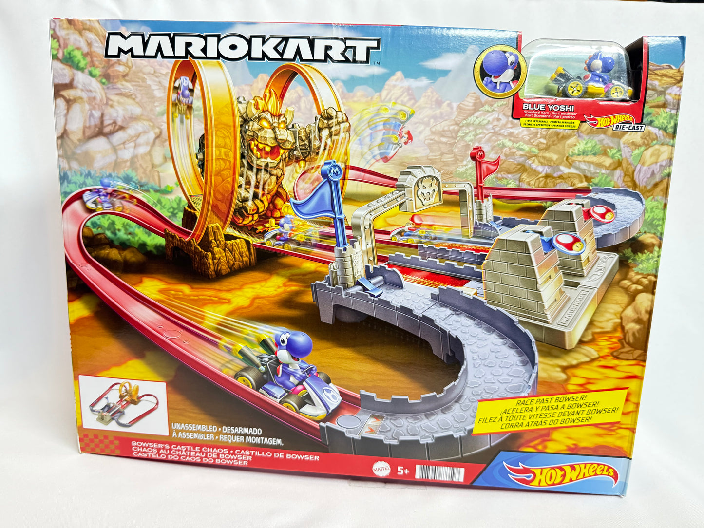Hot Wheels Mario Kart Castillo De Bowser Pista de Juguete